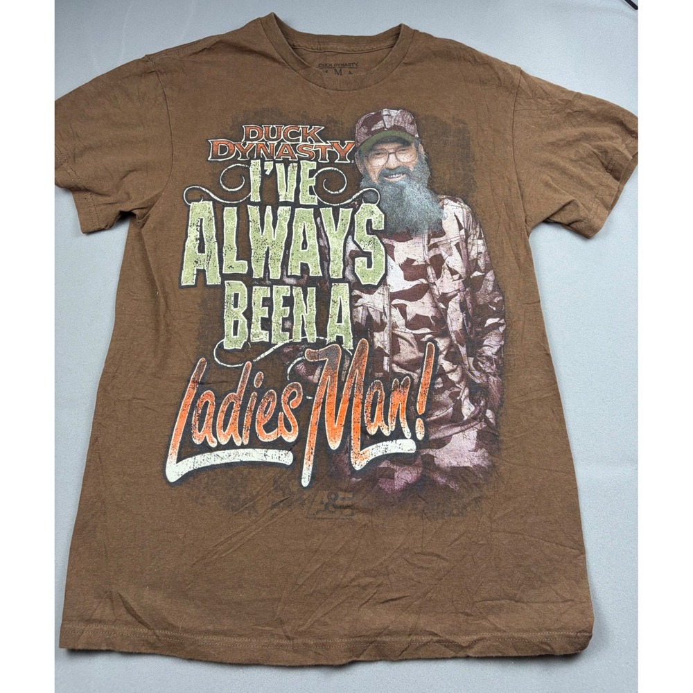Duck Dynasty Mens Si Robertson Ladies Man Graphic T-Shirt Brown Medium M